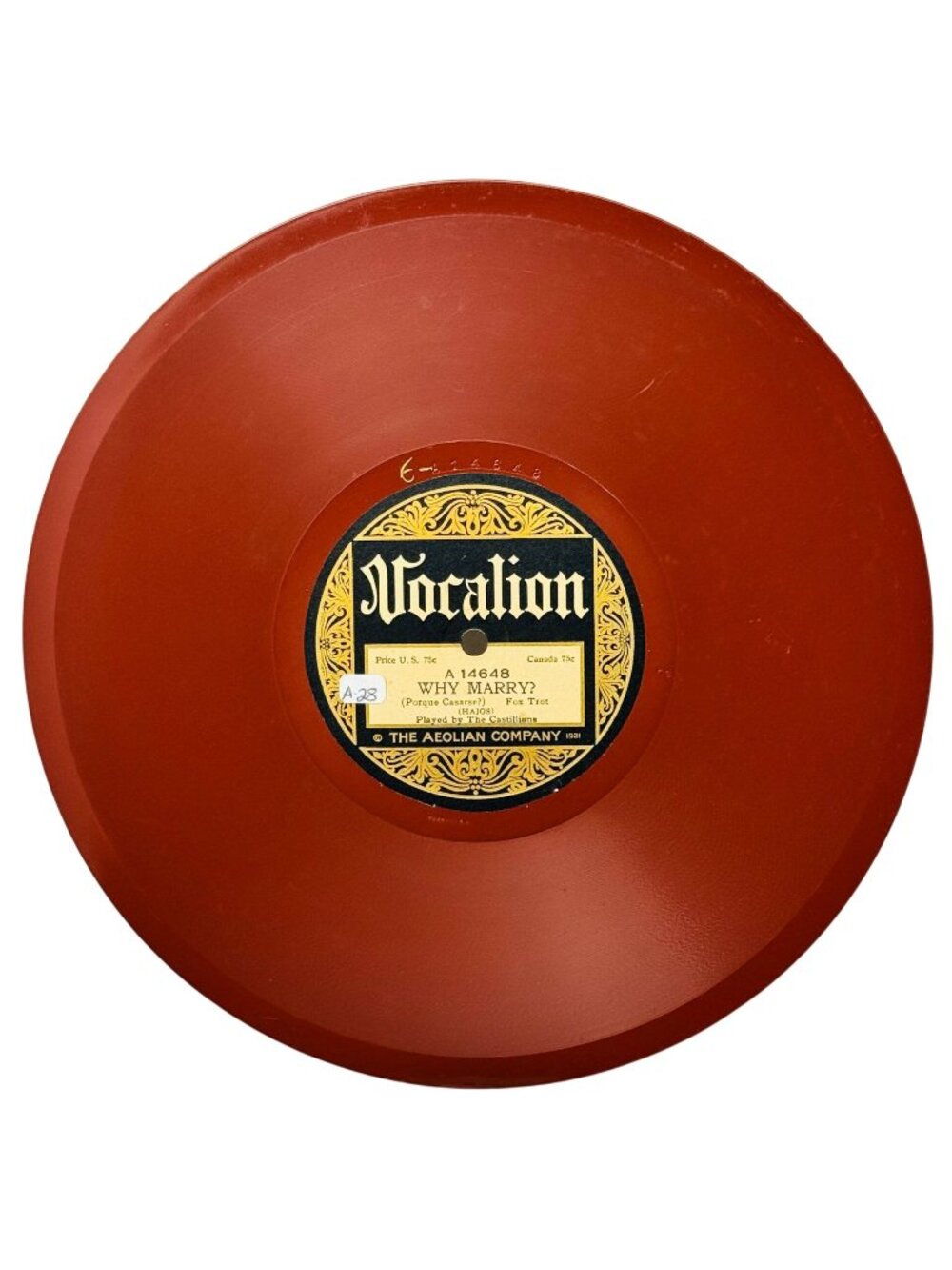 The Castillians Why Marry / Lolita 10in Shellac 78 RPM Vocalion 14648